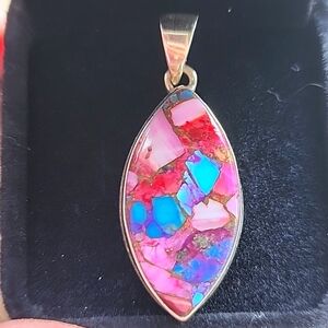 KINGMAN Dahlia Tourqoise Sterling Silver Pendant 💙